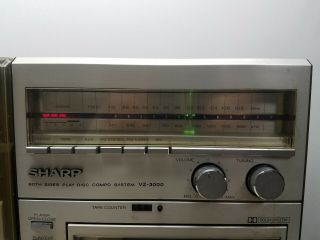 Vintage Sharp VZ - 3000 Vertical Linear Combo Turntable Record Player Boom Box 3