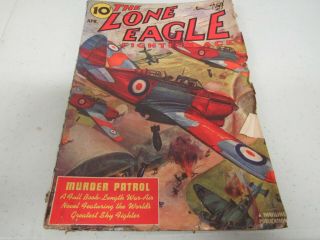 Pre Wwii Us The Lone Eagle Comic Book Style Aviation War Action Novel April 1940