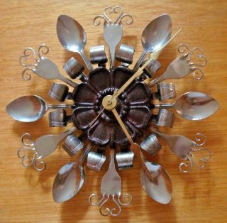 Silverware Kitchen Clock,  Handmade Vintage,  Gift Wrapped & Shipped Today