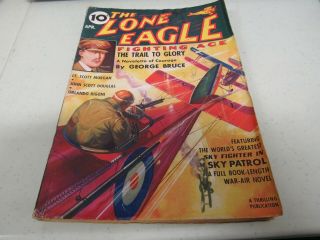 Pre Wwii Us The Lone Eagle Comic Book Style Aviation War Action Novel April 1937