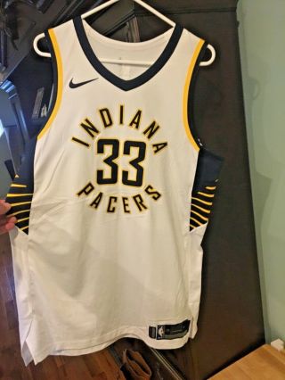 18 - 19 Indiana Pacers Myles Turner Game Worn Signed Jersey Rare Auto Nike