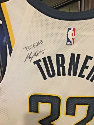 18 - 19 Indiana Pacers Myles Turner GAME WORN signed jersey Rare auto Nike 5