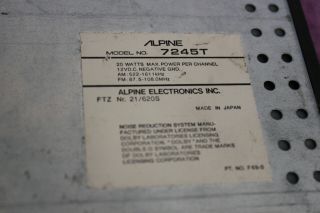 Alpine 7245T Old School Audiophile 80 ' s Radio/Cassette Player Extra Rare 11