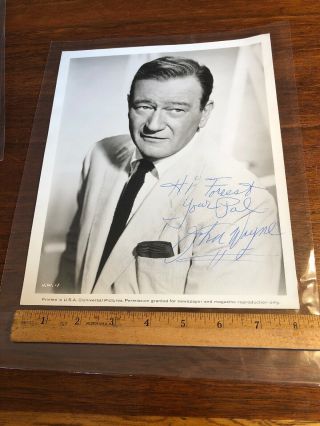 Rare Vintage Autograph Signed Photo John Wayne Actor