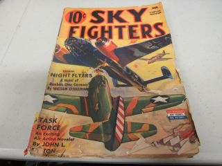 Wwii Us Sky Fighters Comic Book Style Aviation War Action Novel Jan.  1943