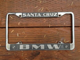 Vintage Santa Cruz California Bmw Dealership License Plate Frame - Rare
