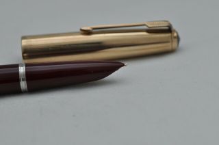 Lovely Scarce Vintage Parker No 51 Fountain Pen – Maroon & Gold Cap
