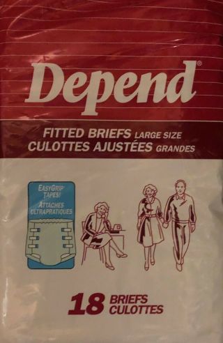 18 Vintage Adult Baby Diapers Depend Fitted Briefs Plastic Backed Large Green