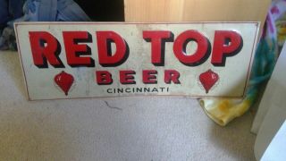 Vintage Red Top Ber Aluminum Display Sign