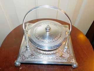 Antique Cut Glass And Silverplate Silver Plate Butter Dish