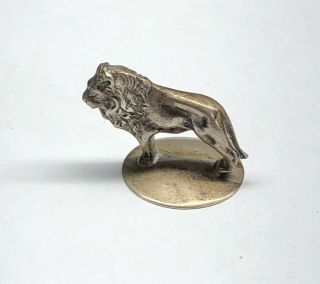 Antique Dutch Solid Silver Miniature Fig Of A Lion