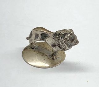 Antique Dutch Solid Silver Miniature fig of a lion 2