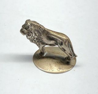 Antique Dutch Solid Silver Miniature fig of a lion 3