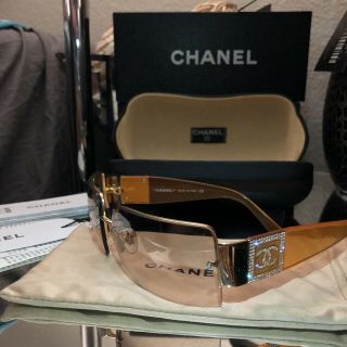 Vintage Chanel Sunglasses 4095 - B Gold Eyeglasses Frames Very Rare