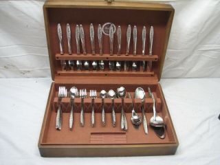 Vintage 104pc Superior Stainless Usa Flatware Set Radiant Rose Svc For 12