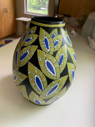 Vintage Keramis Signed Vase Made In Belgium Mid Ccentury Modern