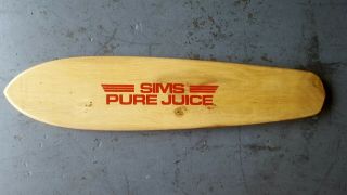 Vintage 70s Sims Diamond Tail Oak Skateboard Deck 30 " Pure Juice Wedge Tail Nos