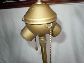 Vtg E.  M.  & Co Edward MILLER Art Nouveau SLAG GLASS LAMP BASE 4UR Restoration 3