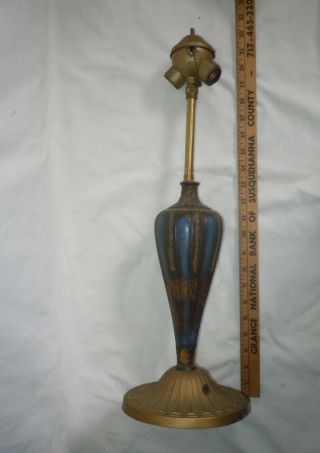 Vtg E.  M.  & Co Edward MILLER Art Nouveau SLAG GLASS LAMP BASE 4UR Restoration 7
