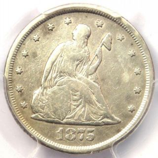 1875 - Cc Twenty Cent Piece 20c - Pcgs Vf Detail - Rare Carson City Coin