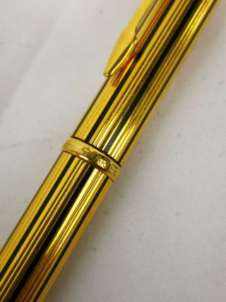 Vintage Parker Gold Color Black Lining Large Logo Ballpoint Pen Iu Made In Usa