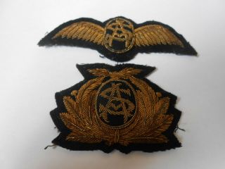 airway airline Bullion cap badge & pilots wing vintage insignia SA or AS 3