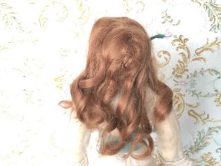 Great Antique Long French Fashion Lady Mohair Doll Wig Sweet Partial Up - Do