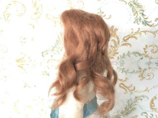 Great Antique Long French Fashion Lady Mohair Doll Wig Sweet Partial Up - do 2