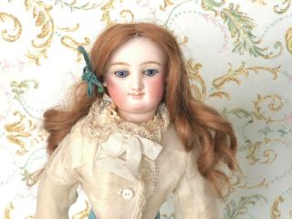 Great Antique Long French Fashion Lady Mohair Doll Wig Sweet Partial Up - do 3