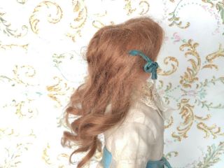 Great Antique Long French Fashion Lady Mohair Doll Wig Sweet Partial Up - do 4