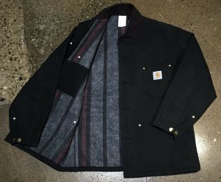 Vintage Carhartt Jacket Size 40 Mens Canvas Blanket Lined Coat Usa Barn Chore