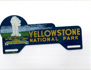 Vintage Mid Century Yellowstone National Park License Plate Topper