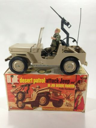 Vintage Gi.  Joe Desert Patrol Action Soldier Attack Jeep With Box