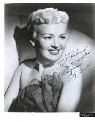 Singer & Actress In Musical Movies Betty Grable,  Signed Vintage Studio Photo