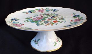 Vtg Aynsley Fine Bone China England Pembroke Pattern 10 1/4 " D Footed Cake Stand