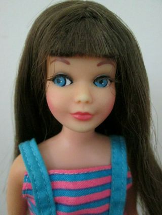 Vtg Mod Barbie: Brunette Twist N Turn Tnt Skipper Doll Oss
