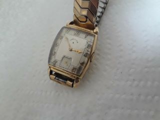 Vintage Wristwatch Lord Elgin 21 J 14 K Gold Filled Cal 559 Two Tone Dial