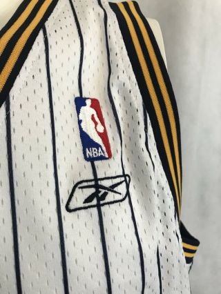 VTG Indiana Pacers Jermaine O ' Neal NBA White Pinstripe Sewn Reebok Jersey Sz XXL 3