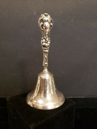Sterling Silver Floral Embossed Bell,  Ring,  5 " Tall,  2 3/8 " Diameter