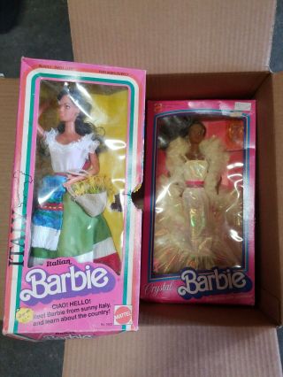 Barbie Italian 1979 Vintage Doll And Crystal Barbie