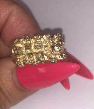 Men’s Vintage 14k Yellow Gold Nugget Style Ring