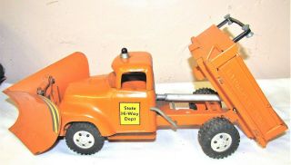VINTAGE - - TONKA TOYS - - STATE HI - WAY DEPT.  - - HYDRAULIC DUMP TRUCK AND SNOW PLOW 4