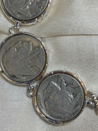 Vintage - American Indian Sterling Silver Coin Bracelet - Six Coin Bracelet 5