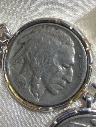 Vintage - American Indian Sterling Silver Coin Bracelet - Six Coin Bracelet 7
