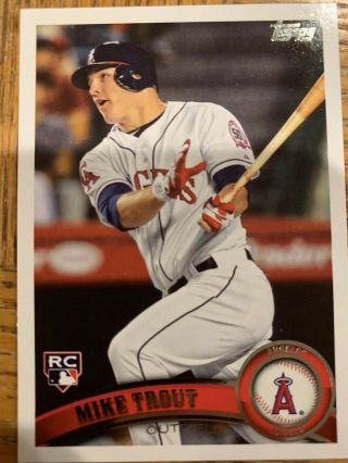 Mike Trout 2011 Topps Update Rookie Rare Hot On Fire Angels