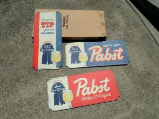 Pabst Blue Ribbon Wooden Vintage Looking Plaques (3) Pabst Wooden Signs Mib