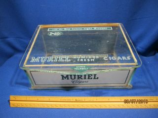 Vintage Muriel Cigars Glass Humidor Display Case