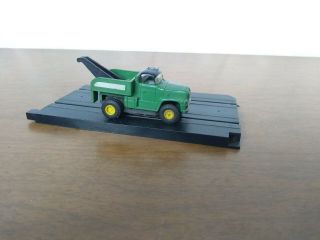 Vintage Aurora Thunderjet Olive Green Tow Truck Slot Car