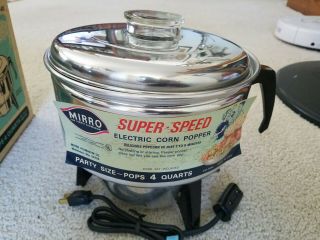 Vintage Mirro Aluminum Popcorn Corn Popper Speed USA Pan 4 Quart 2