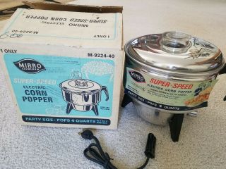 Vintage Mirro Aluminum Popcorn Corn Popper Speed USA Pan 4 Quart 7